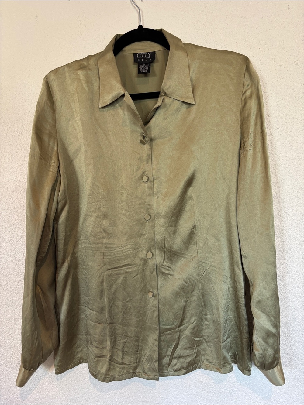 Vtg SILK poplin blouse‎